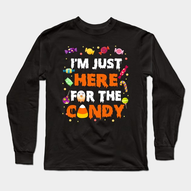 I'm Just Here For The Candy Halloween Candy Lollipop Long Sleeve T-Shirt by Margaretsantana